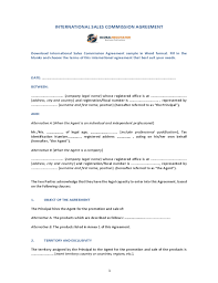 International Sales Commission Agreement Free Download