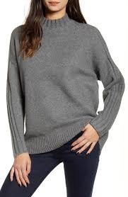 Womens Chelsea28 Stripe Detail Mock Neck Sweater Size