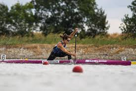 Gold medalist nevin harrison of team usa celebrates at the medal. 2020 Icf Canoe Kayak Sprint World Cup Szeged Hungary Icf Planet Canoe