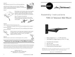 Omni Mount Tvm 13 Assembly Instructions