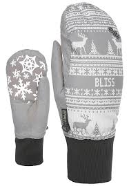 Level Bliss Coral Mitt Snowboard Gloves For Women Grey