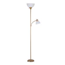 Mainstays 72 Combo Floor Lamp With Adjustable Reading Lamp Gold Walmart Com Walmart Com