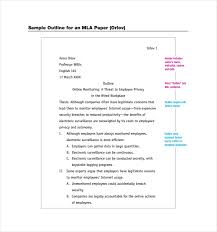 Free 9 Sample Mla Outline Templates In Pdf Word