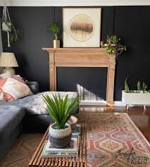 black wall paint on living room walls