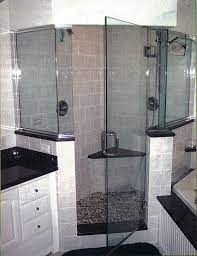 glass corner shower half wall shower