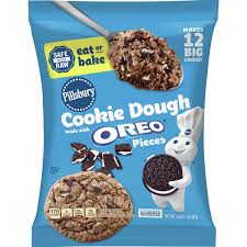 These chocolate sandwich cookies are filled with two times as much oreo creme between two chocolate wafers, making them supremely dunkable. Pillsbury Ready To Bake Cookie Dough Made With Oreo Cookie Pieces Pillsbury Com