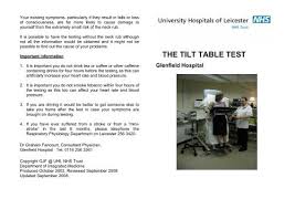 tilt table test information for