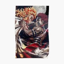 The powerful foe swiftly attacks the prone demon slayer, but kyojuro defends the youth and slices. Upper Moon Posters Redbubble