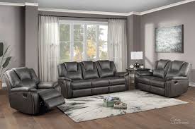 Steve Silver Katrine Charcoal Reclining Sofa Loveseat And Chair Set