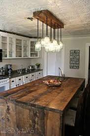 23 Shattering Beautiful Diy Rustic Lighting Fixtures To Pursue Homesthetics Inspiring Ideas For Your Home Rustic Kitchen Island Rustic Farmhouse Kitchen Rustic Kitchen