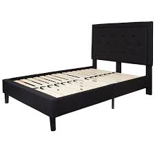 The top mattress is the area where you sleep. Full Size Black Fabric Upholstered Platform Bed Frame With Headboard Fastfurnishings Com