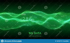 Big Data Green Wave Visualization Futuristic Infographic