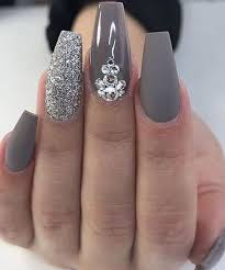 Acrylic nail designs can be created with a blend of matte black and shiny silver. Silver Nails 30 Gorgeous Silver Nail Designs