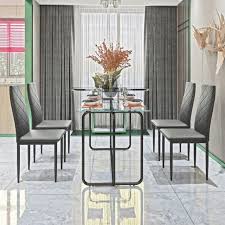 Clear Rectangular Dining Furniture Sets