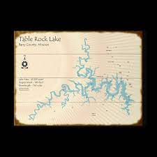 table rock lake map sign old wood signs