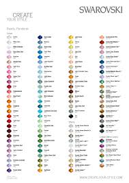 Swarovski Crystal Pearl Color Chart Two Be Wed Jewelry