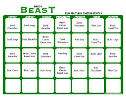 body beast lean schedule template