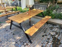 Wooden Table Bench Without Backrest
