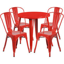 red metal indoor outdoor table