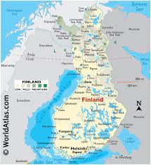 Finland on a world wall map: Finland Maps Facts World Atlas