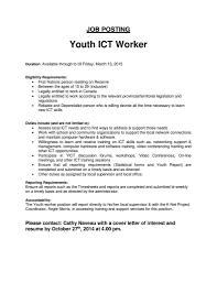 Youth Worker Cover Letter Examples Working With Collection