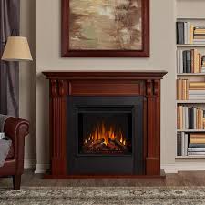 Electric Fireplace In Mahogany