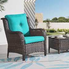 Pocassy 22 In X 24 In 2 Piece Cushionguard Outdoor Lounge Chair Deep Seat Replacement Cushion Set In Aquamarine