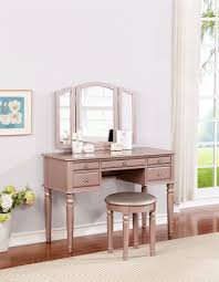 large vanity table set with cushioned
