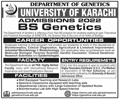uok bs genetics admissions 2022 result pk
