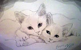 All images found here are believed to be in the public. More Like 2 Baby Cats My Pencil Drawing Katie Hydrogica By Hydrogica Cats Illustration Animal Doodles Cats