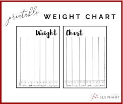 Printable Weight Chart Bullet Journal Inspired Layout A5 Size Download