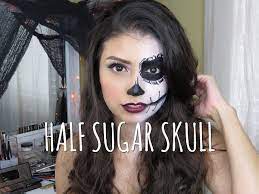 easy half sugar skull makeup tutorial