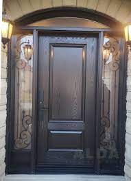 Brown Entry Door With Sidelights And