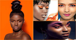 orange eye makeup for black women
