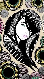 zentangle woman abstract boho gypsy