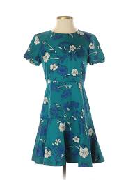 Details About J Crew Factory Store Women Green Casual Dress 4 Petite