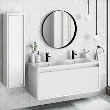 Bathroom vanities are a combination of both the sink and the surrounding storage and are sold in an endless array of sizes, finishes and styles. 48 Bathroom Vanity Cabinet Ceramic Sink Tribeca W 48 X H 20 X D 18 In Rhd White Overstock 31571509