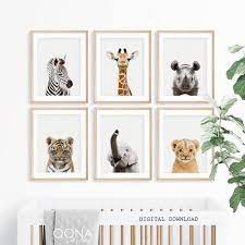 Safari Nursery Animal Wall Art Nursery