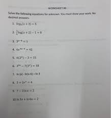 Solved Worksheet 6 Solve The Following