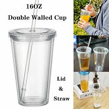 16oz Double Walled Cups Plastic Clear