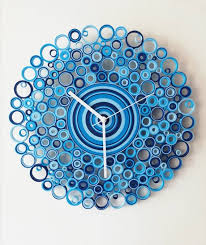 Large Wall Clock Blue Clock Paper Clock