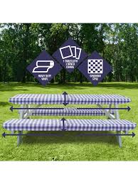 1pc 3 In 1 Picnic Tablecloth With Bench