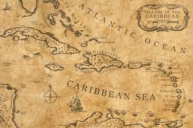 Old Caribbean Map In 2019 Pirate Map Tattoo Nautical