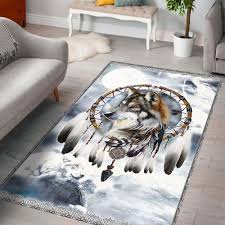 wolf rug native american wolf howling