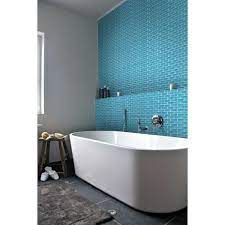 Apollo Tile 5 Pack 11 9 In X 11 9 In Ina Blue Glossy Finish Glass Mosaic Wall And Floor Tile 4 92 Sq Ft Case