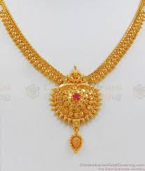 one gram gold necklace design for