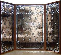 how a stained glass fireplace screen