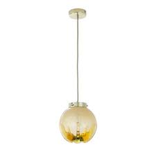 Vintage Amber Sphere Suspension Light