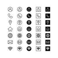 contact icons white vector art icons