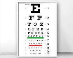 Eye Chart Sign Etsy